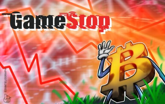 GameStop shares sink 13% after first BTC buy